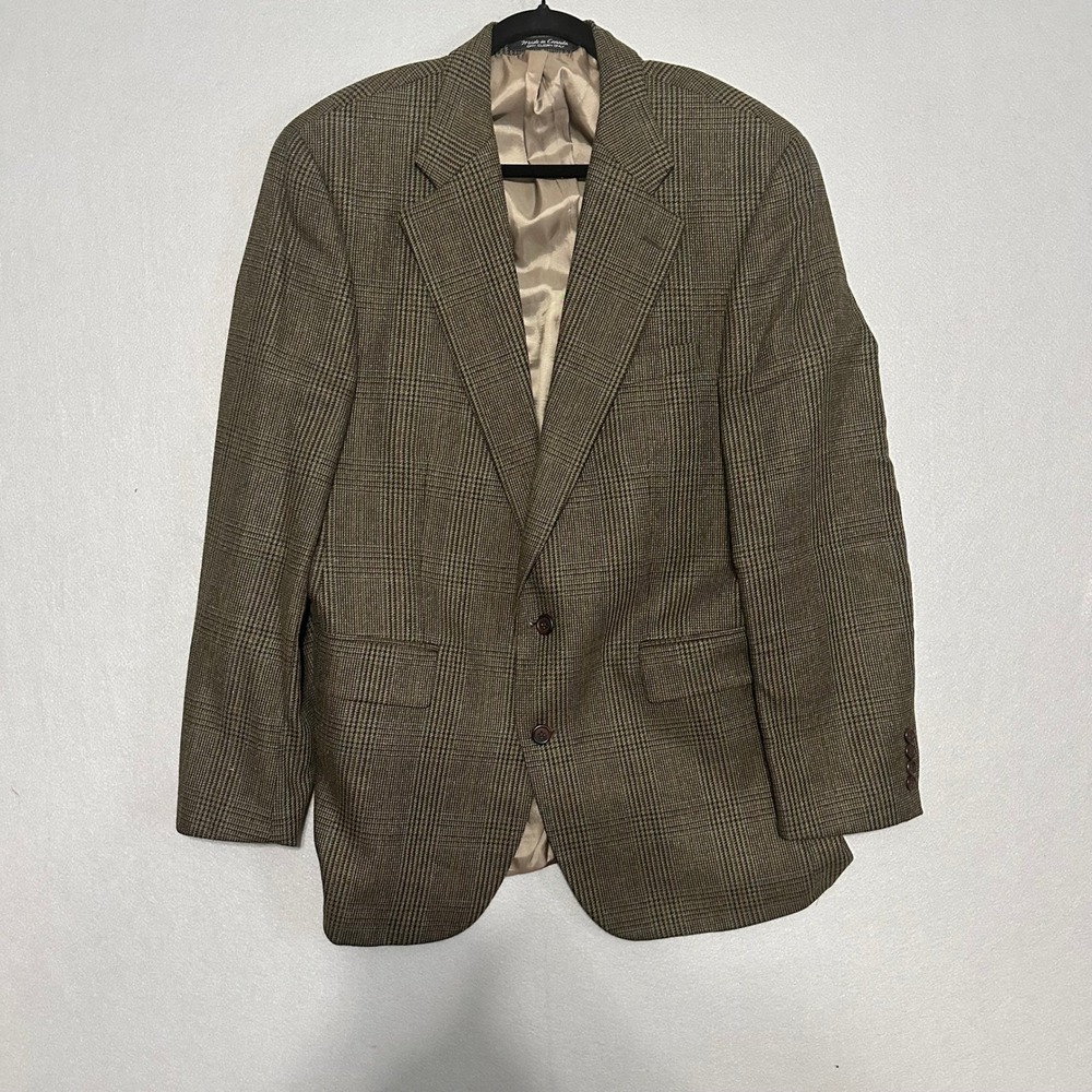 Chaps Ralph Lauren Mens 42T Brown Glen Plaid Silk Wool Blazer Sport Coat Canada